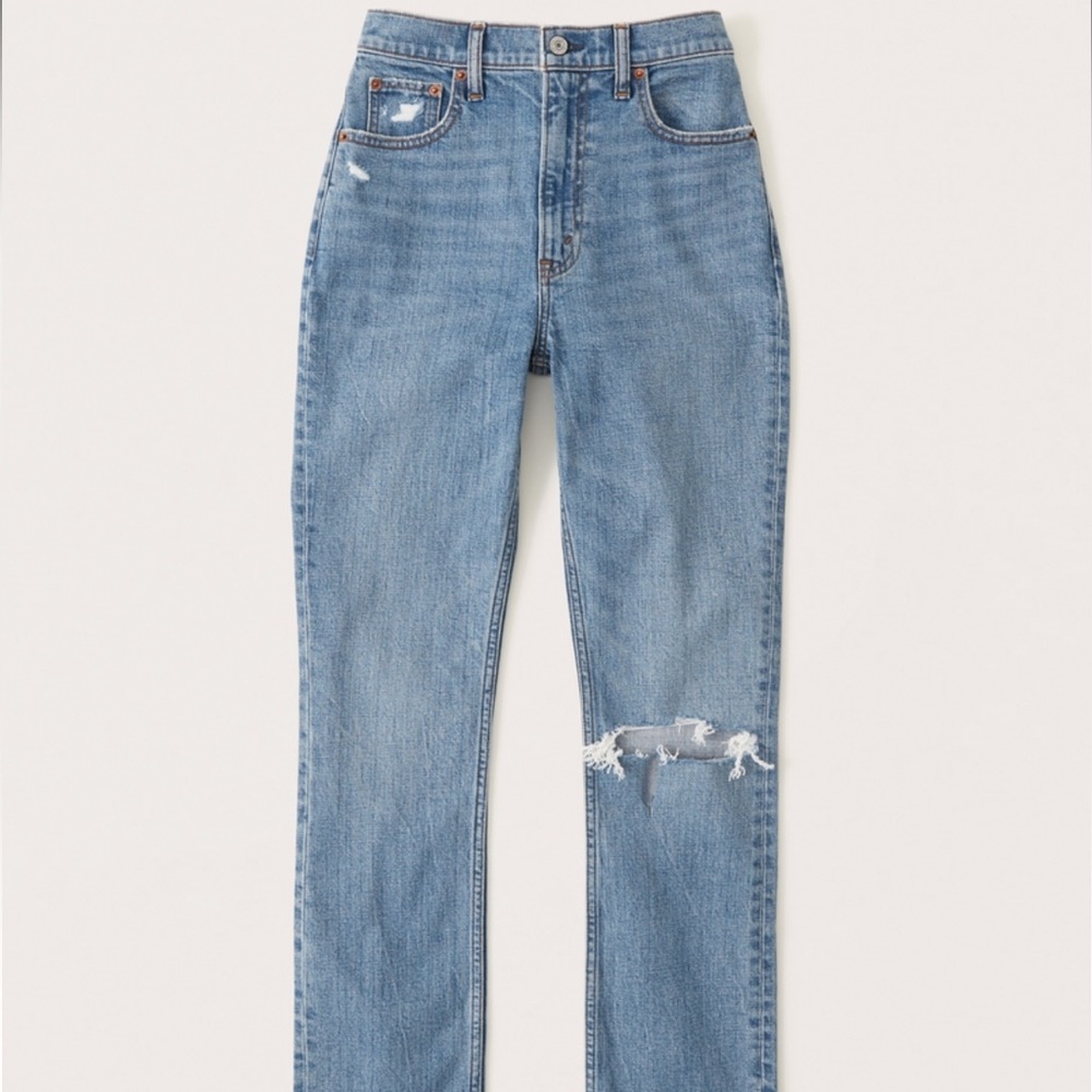 Abercrombie and fitch slim straight jeans 26 short curve love